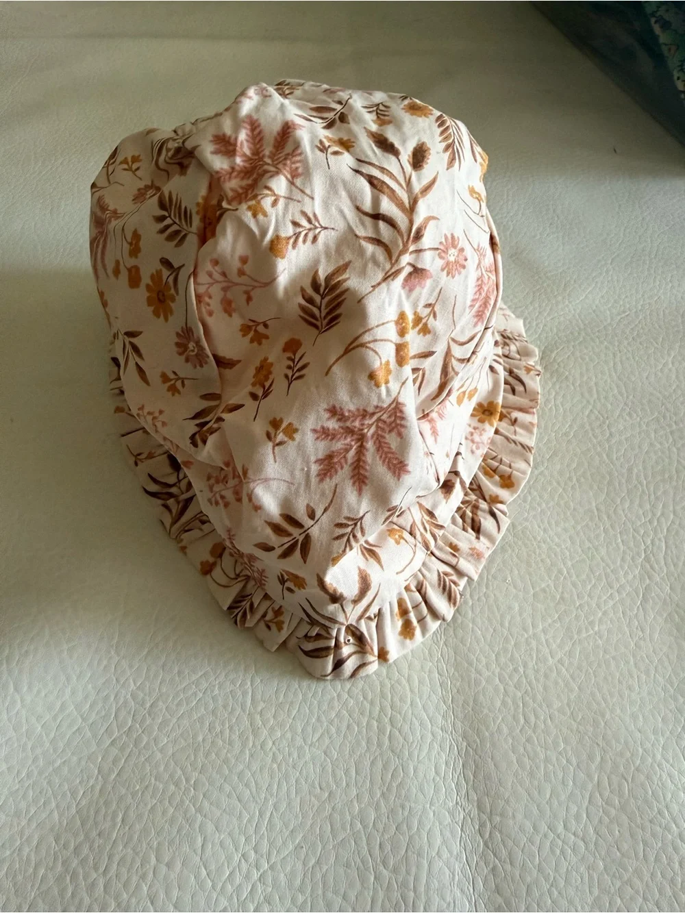 Nicole Miller New York Baby Girl Floral Bonnet Hat Ruffle 18M